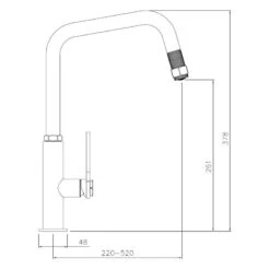 Abode Hex Single Lever Kitchen Mixer With Pull Out Brushed Nickel/Black -Home Bathroom abode at2089 3