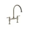 Abode Brompton Dual Lever Bridge Mixer Pewter -Home Bathroom abode at3022