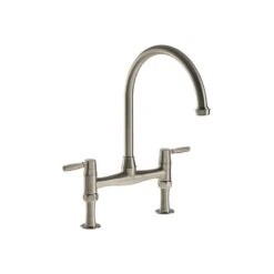 Abode Brompton Dual Lever Bridge Mixer Pewter