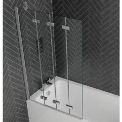 Aquadart Venturi 6 Frameless 4 Fold Bath Screen Left Hand