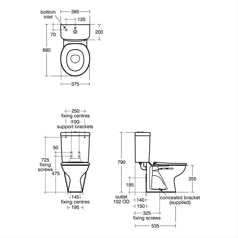 Armitage Shanks Contour 21 Schools 355 Close Coupled Toilet, Red Seat 4 Armitage Shanks Contour 21 Schools 355 Close Coupled Toilet, Red Seat - Image 2