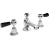 Bayswater Black 3 Hole Basin Mixer With Lever & Dome Collar -Home Bathroom bayswater bayt347