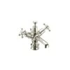Burlington Claremont Regent Basin Mixer, Pop-Up Waste, Nickel/White -Home Bathroom burlington clr4qtnkl