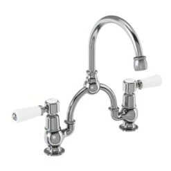 Burlington Kensington Arch Basin Mixer, Curved Spout, 230mm Centres