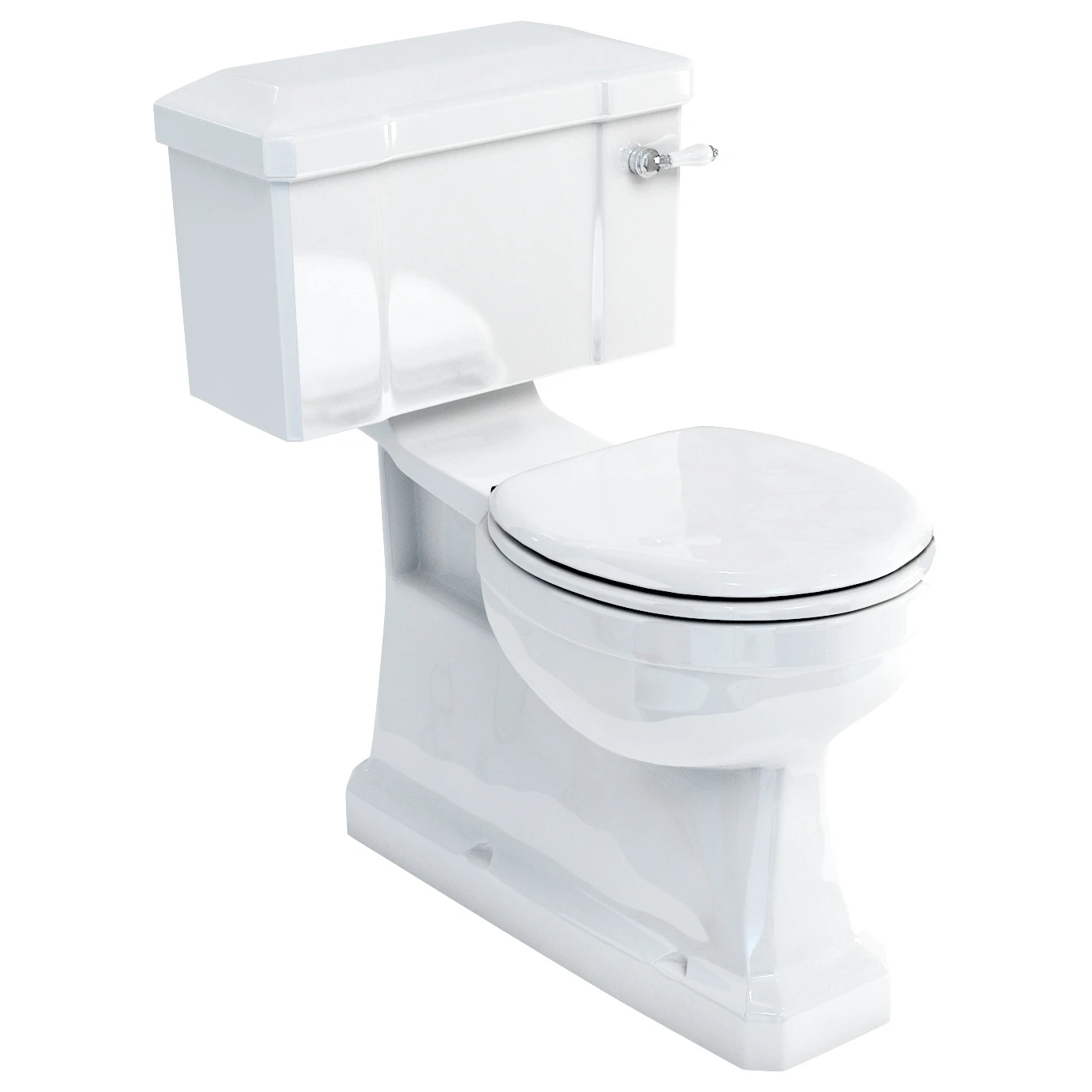 Burlington S Trap Close Coupled Toilet, 52cm Rear Entry Lever Cistern 3 Burlington S Trap Close Coupled Toilet, 52cm Rear Entry Lever Cistern