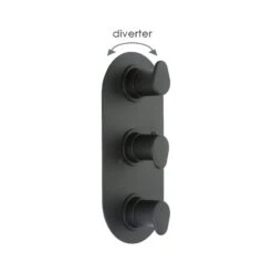 Cifial Black 3 Control Thermostatic Valve, Vertical, 3 Outlets