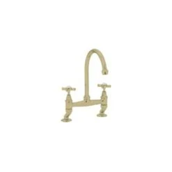 Clearwater Cottage Bridge Mixer With Swivel Spout English Gold