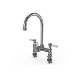 Ellsi 3 In 1 Traditional Bridge Hot Water Kitchen Mixer Chrome/White