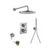 Flova Levo 3 Way Shower Set With Overflow Filler Square Brushed Nickel -Home Bathroom flova bn lvt3wpk1 sq