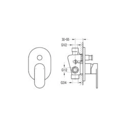 Flova Smart Concealed Manual Mixer 2 Way Diverter With SmartBox -Home Bathroom flova smshvo div 2