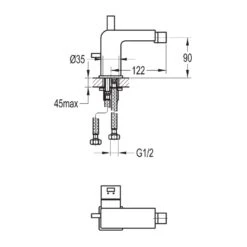 Flova Str8 Single Lever Bidet Mixer With Clicker Waste -Home Bathroom flova stbid 2