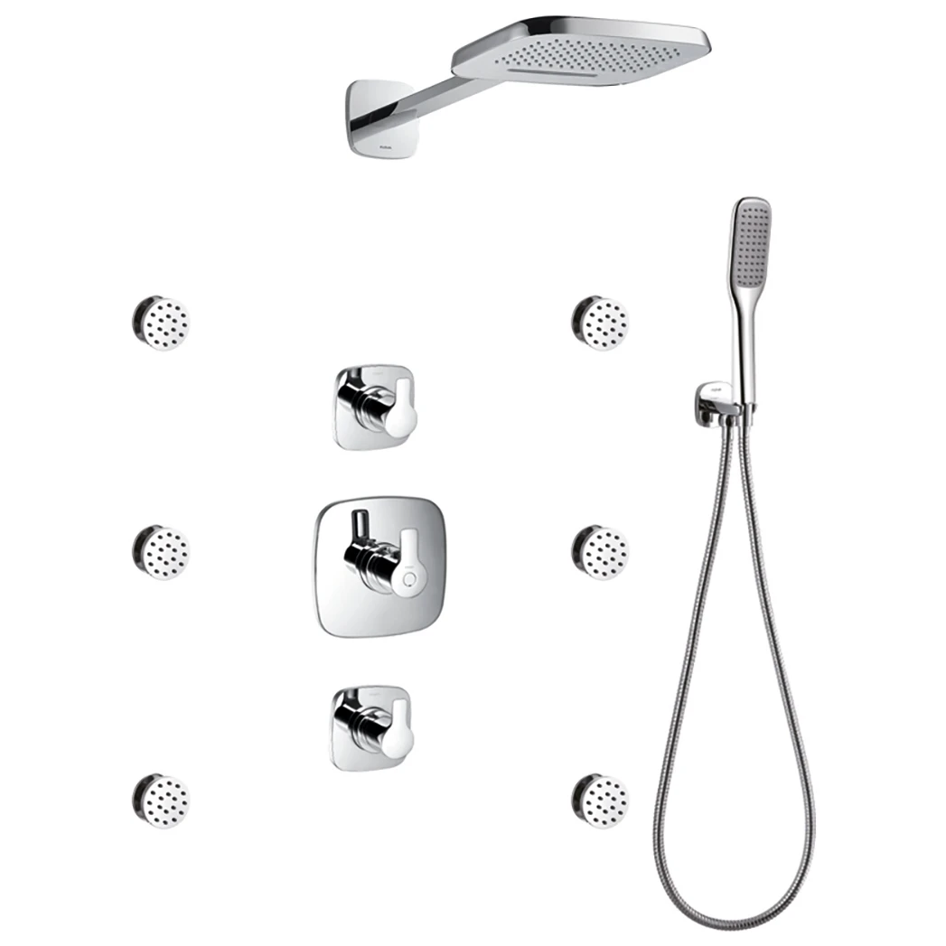 Flova Urban Thermostatic Shower Set With Body Jets 3 Flova Urban Thermostatic Shower Set With Body Jets