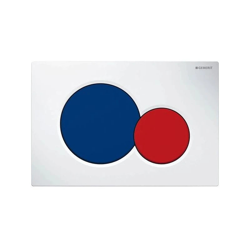 Geberit Sigma01 Flush Plate, Dual Flush, White-Blue-Red 3 Geberit Sigma01 Flush Plate, Dual Flush, White-Blue-Red