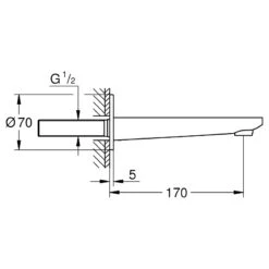 Grohe Lineare Bath Spout 13383 Chrome -Home Bathroom grohe 13383001 2