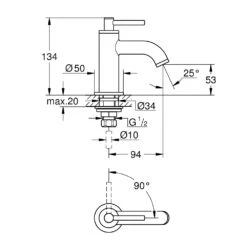 Grohe Atrio Pillar Tap XS-Size 20021 Brushed Hard Graphite -Home Bathroom grohe 20021al3 2