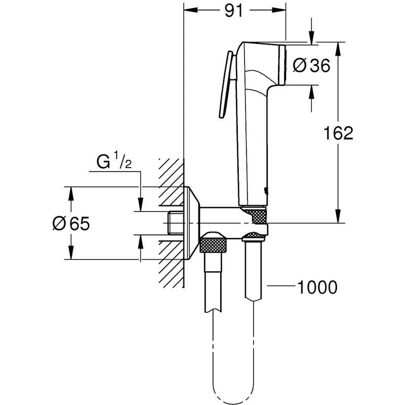 Grohe Tempesta F Trigger Spray Set With Self-Closing Angle Valve 4 Grohe Tempesta F Trigger Spray Set With Self-Closing Angle Valve - Image 2
