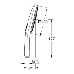 Grohe Rainshower Smartactive 130 Cube Hand Shower 3 Sprays 26552 -Home Bathroom grohe 26552000 4