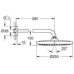 Grohe Tempesta 250 Head Shower Set Wall 26663 -Home Bathroom grohe 26663000 5