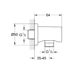 Grohe Rainshower Shower Outlet Elbow 27057 Brushed Hard Graphite -Home Bathroom grohe 27057al0 2