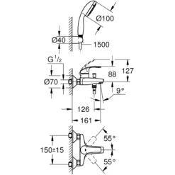 Grohe Eurosmart Bath/Shower Mixer 33302 -Home Bathroom grohe 3330220a 2