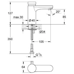 Grohe Eurosmart Cosmopolitan T Self-Closing Basin Mixer 36317 -Home Bathroom grohe 36317000 2