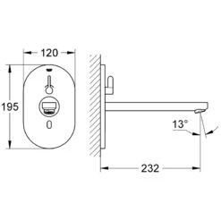 Grohe Eurosmart Cosmopolitan E Infra-Red Basin Tap With Mixing, Mains -Home Bathroom grohe 36376000 2