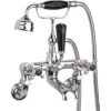 Hudson Reed Black Topaz Crosshead Wall Bath Shower Mixer Hex -Home Bathroom hudson reed bc404hxwm