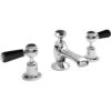 Hudson Reed Black Topaz Lever 3 Tap Hole Basin Mixer Dome -Home Bathroom hudson reed bc407dl