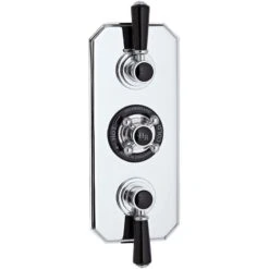 Hudson Reed Black Topaz Triple Concealed Valve With Diverter