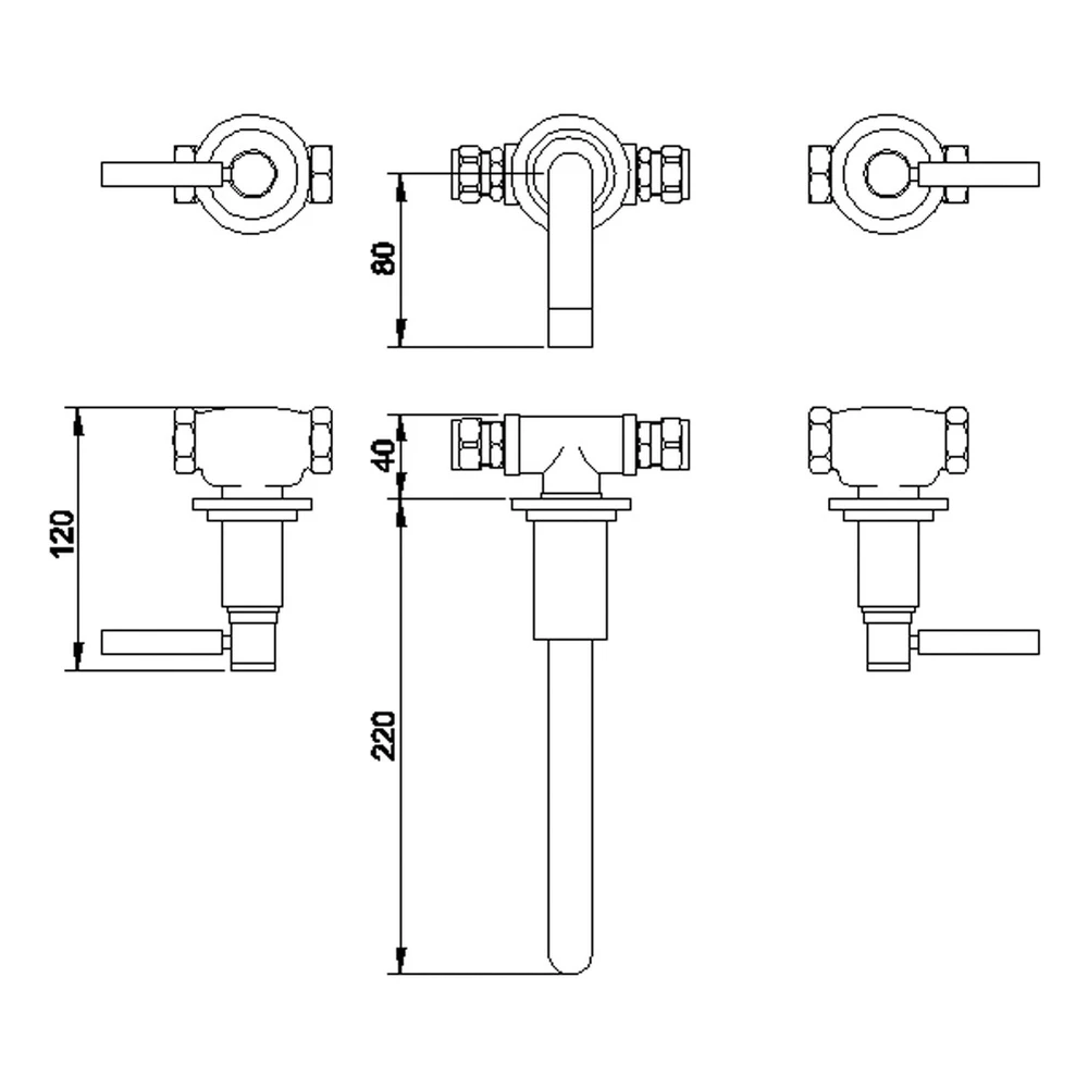 Hudson Reed Tec Lever Wall Mounted Basin Mixer 4 Hudson Reed Tec Lever Wall Mounted Basin Mixer - Image 2
