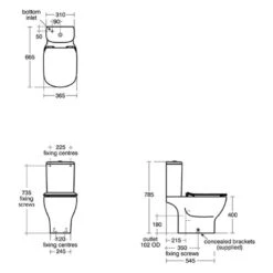 Ideal Standard Tesi Toilet With 4/2.6 Litre Cistern & Standard Seat -Home Bathroom ideal standard t356401 t356901 t352801 6