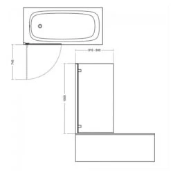 Ideal Standard I.Life LH Bath Screen 1500x815mm 8mm Glass T4885 -Home Bathroom ideal standard t4885eo 3