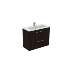 Ideal Standard I.life S 80cm Compact Wall Vanity Unit, 2 Drawers, Coffee Oak -Home Bathroom ideal standard t5295nw 3