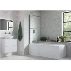 Iona P Shape Bath Screen