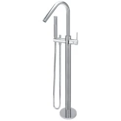 Meir Round Freestanding Bath Spout & Hand Shower Polished Chrome
