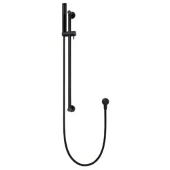 Meir Round Shower On Rail Column Matte Black