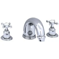 Perrin & Rowe 7″ 3 Hole Bath Set With Crosshead Handles Chrome
