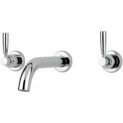 Perrin & Rowe 3 Hole Wall Bath Set With Lever Handles Chrome