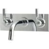 Perrin & Rowe Contemporary Wall Basin Set On Back Plate Pewter -Home Bathroom perrin rowe 3334pf