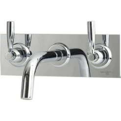 Perrin & Rowe Contemporary Wall Basin Set On Back Plate Pewter