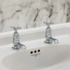 Perrin & Rowe Pair Of Basin Taps With Crosshead Handles Nickel -Home Bathroom perrin rowe 3476ni