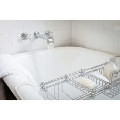 Perrin & Rowe 3 Hole Crosshead Wall Bath Set Low Spout Chrome -Home Bathroom perrin rowe 3581cp 3