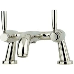 Perrin & Rowe Deck Mounted Bath Filler With Lever Handles Nickel
