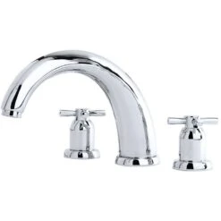 Perrin & Rowe 10″ 3 Hole Bath Set With Crosshead Handles Pewter