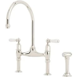 Perrin & Rowe Ionian Taps With Lever Handles & Rinse Chrome