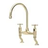 Perrin & Rowe Ionian Crosshead Bridge Sink Mixer Tap Gold