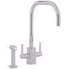 Perrin & Rowe Rubiq U Spout Sink Mixer Tap With Rinse Pewter -Home Bathroom perrin rowe 4310pf