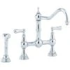 Perrin & Rowe Provence Lever Bridge Sink Mixer & Rinse Chrome -Home Bathroom perrin rowe 4756cp