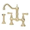 Perrin & Rowe Provence Lever Bridge Sink Mixer & Rinse Gold -Home Bathroom perrin rowe 4756ig