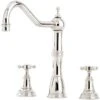 Perrin & Rowe Alsace 3 Hole Sink Mixer Crosshead Handles Chrome -Home Bathroom perrin rowe 4770cp